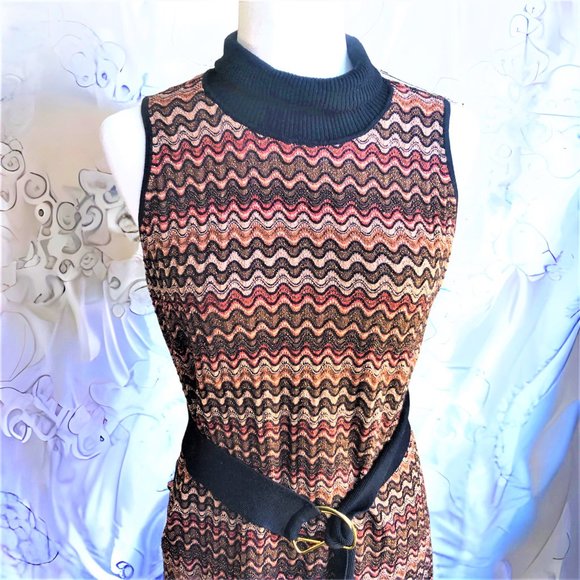 INC International Concepts Retro-style Turtleneck Sleeveless Dress/ Tunic Sz M - Picture 1 of 8